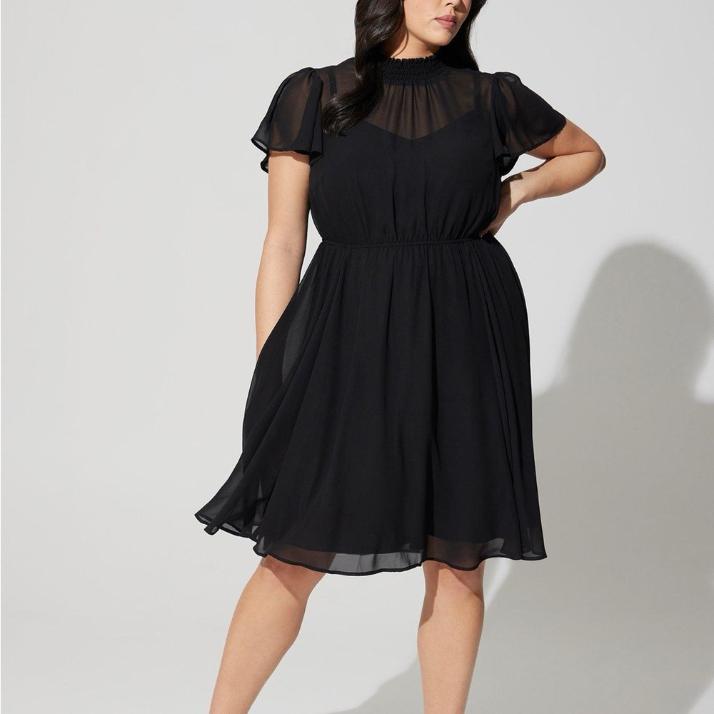 torrid mini chiffon smocked dress NWT